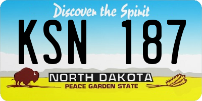 ND license plate KSN187