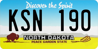 ND license plate KSN190
