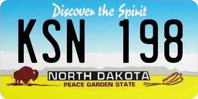 ND license plate KSN198