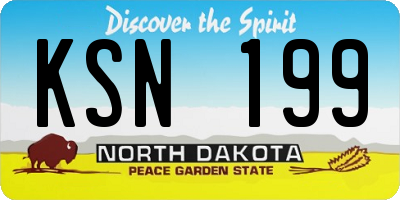 ND license plate KSN199