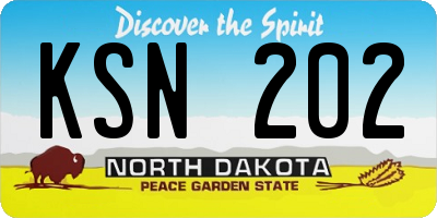 ND license plate KSN202