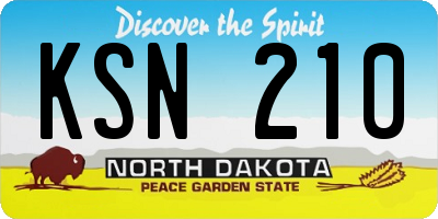 ND license plate KSN210