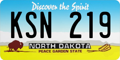 ND license plate KSN219