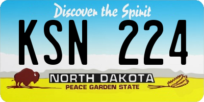 ND license plate KSN224
