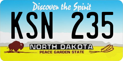 ND license plate KSN235
