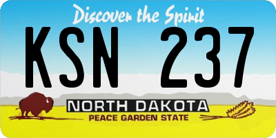 ND license plate KSN237