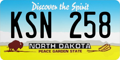 ND license plate KSN258