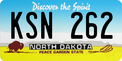 ND license plate KSN262