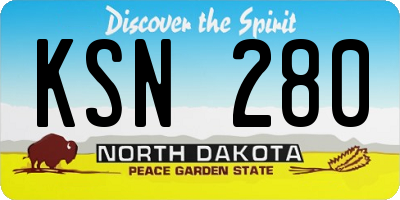 ND license plate KSN280