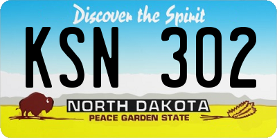 ND license plate KSN302
