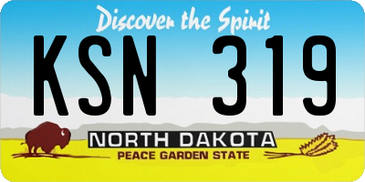 ND license plate KSN319