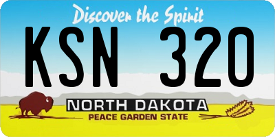 ND license plate KSN320