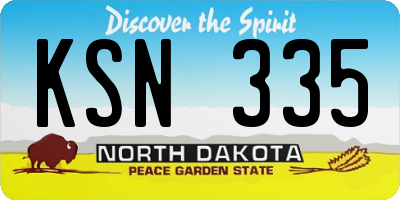 ND license plate KSN335