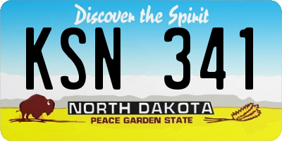 ND license plate KSN341