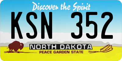 ND license plate KSN352