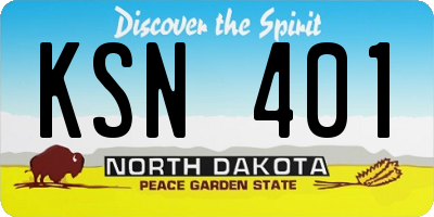 ND license plate KSN401
