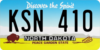 ND license plate KSN410