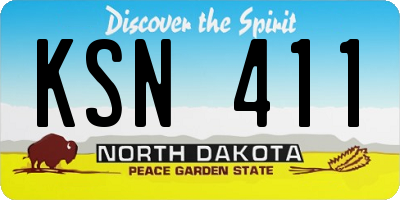 ND license plate KSN411