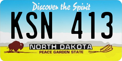 ND license plate KSN413