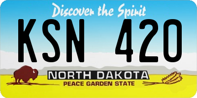 ND license plate KSN420