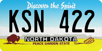 ND license plate KSN422
