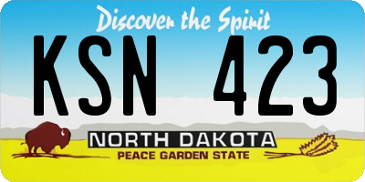 ND license plate KSN423