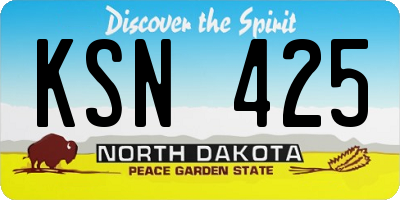 ND license plate KSN425