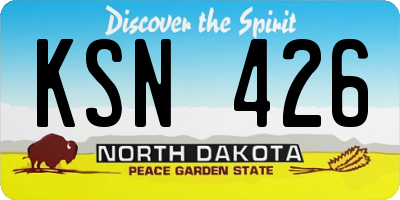 ND license plate KSN426