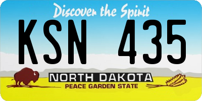 ND license plate KSN435