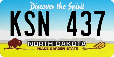 ND license plate KSN437