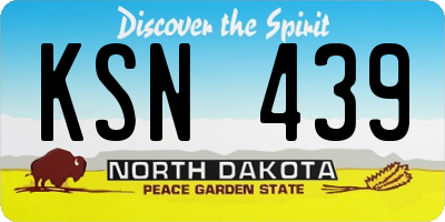 ND license plate KSN439