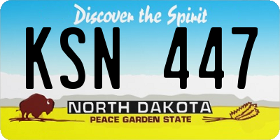 ND license plate KSN447