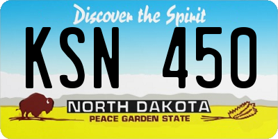 ND license plate KSN450