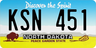 ND license plate KSN451
