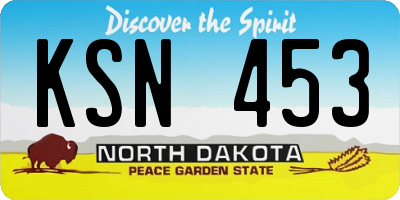 ND license plate KSN453