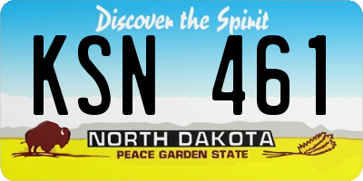 ND license plate KSN461