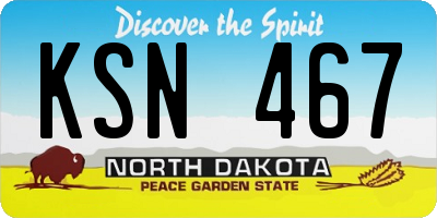ND license plate KSN467