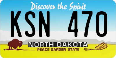 ND license plate KSN470