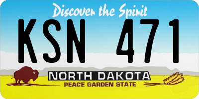 ND license plate KSN471