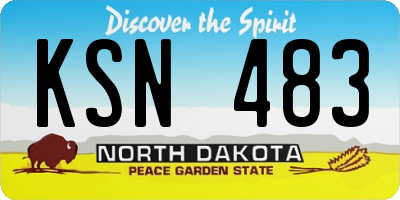 ND license plate KSN483