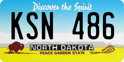 ND license plate KSN486