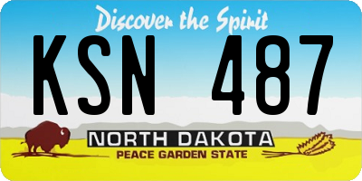 ND license plate KSN487