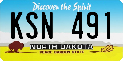 ND license plate KSN491