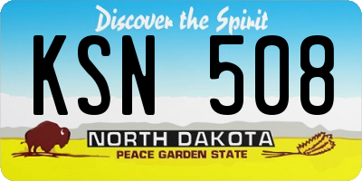 ND license plate KSN508