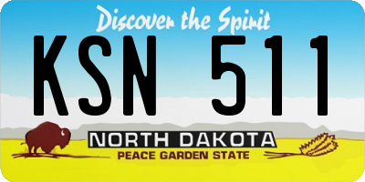 ND license plate KSN511