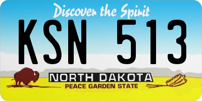 ND license plate KSN513