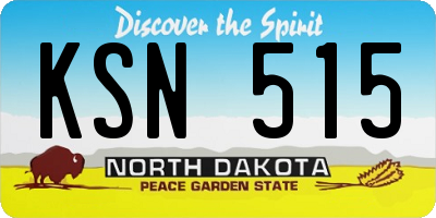ND license plate KSN515