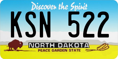 ND license plate KSN522