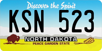 ND license plate KSN523