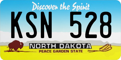 ND license plate KSN528